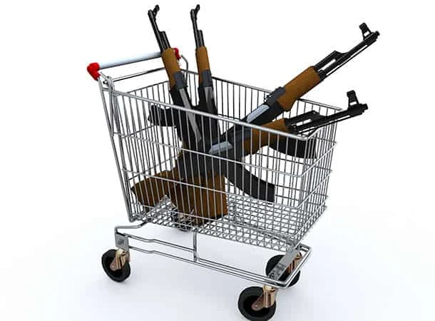 Firearms in a shopping trolley