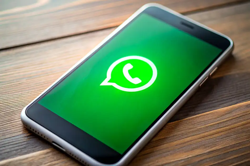 WhatsApp icon on a mobile phone